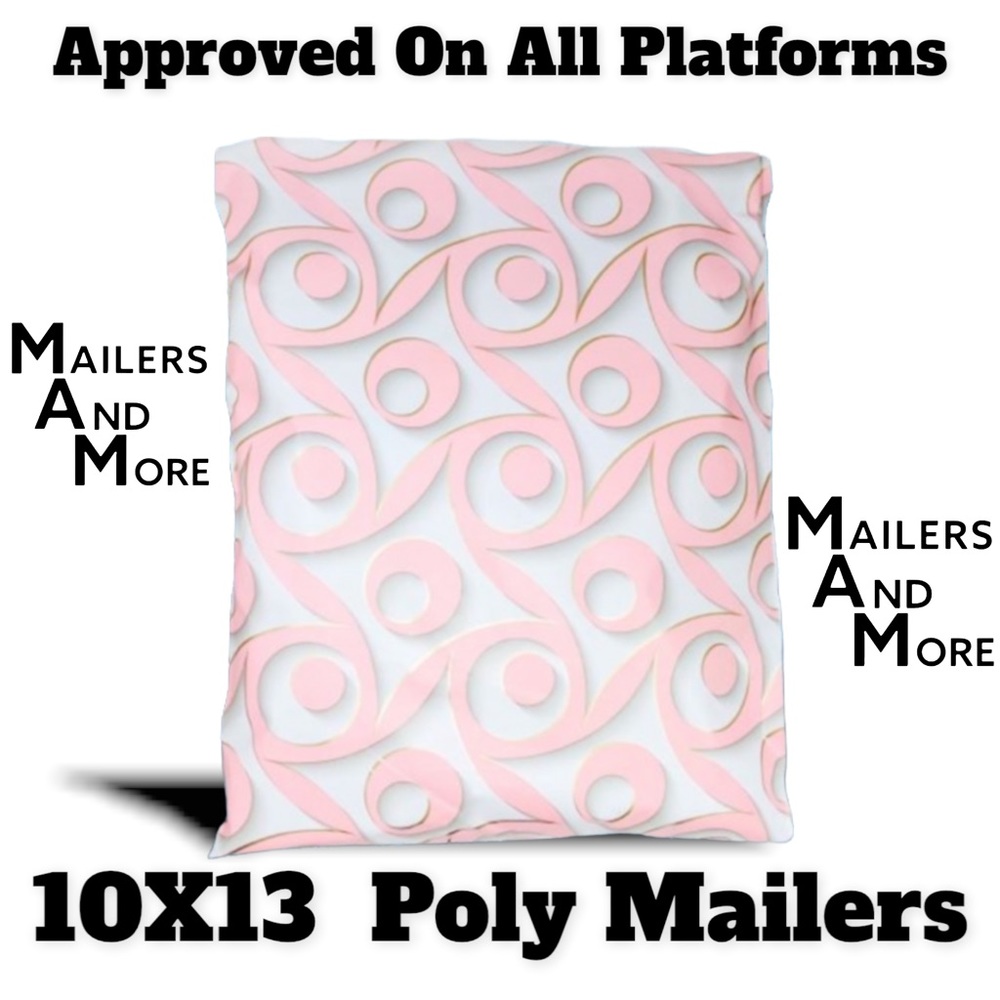 ‼️ LAST 1 ‼️ 25 10X13 Pink Swirl Poly Mailers - Picture 2 of 6